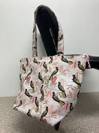 Large Tote Bag with Zip - Black Cockatoo