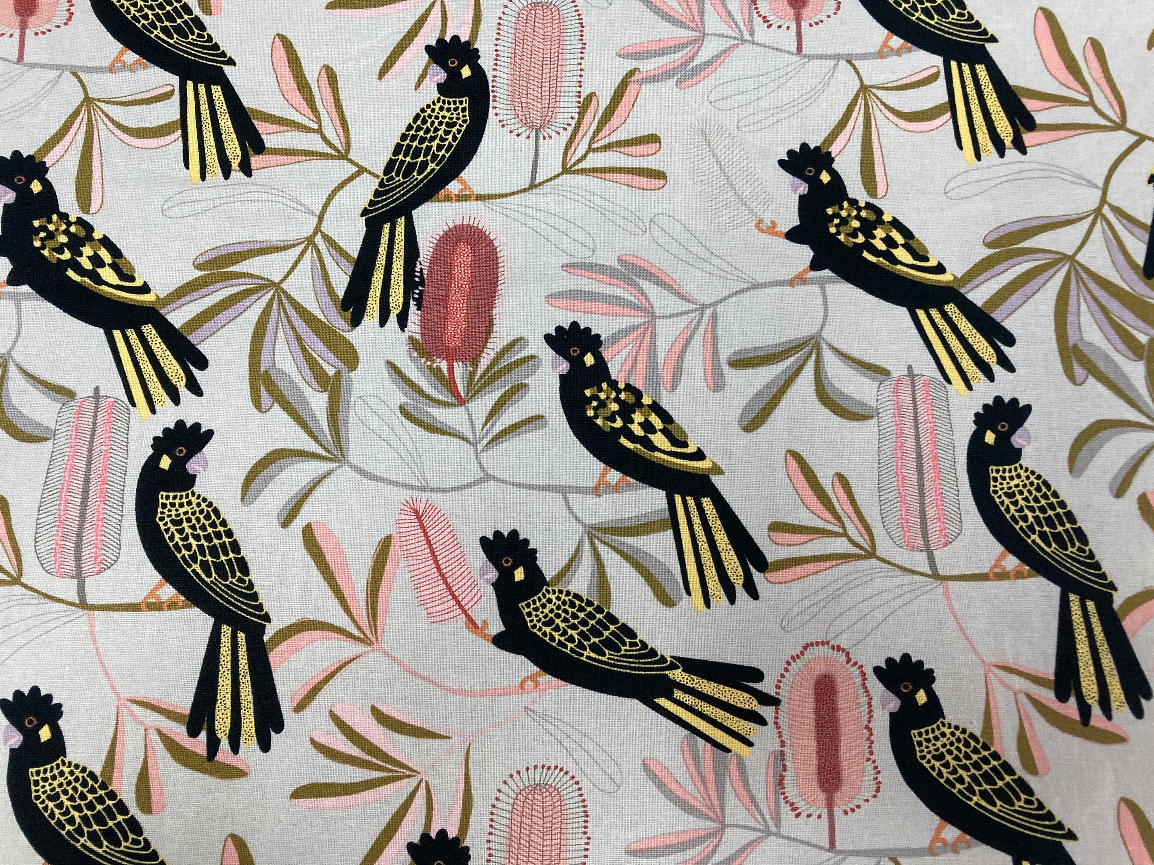 Large Tote Bag with Zip - Black Cockatoo