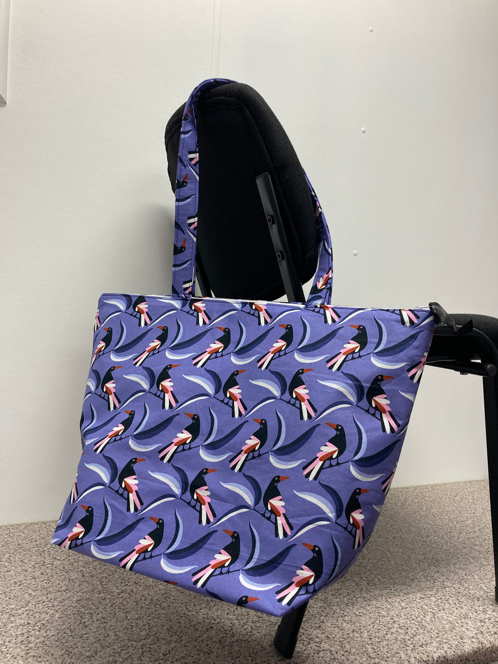 Large Tote Bag with Zip - Magpie