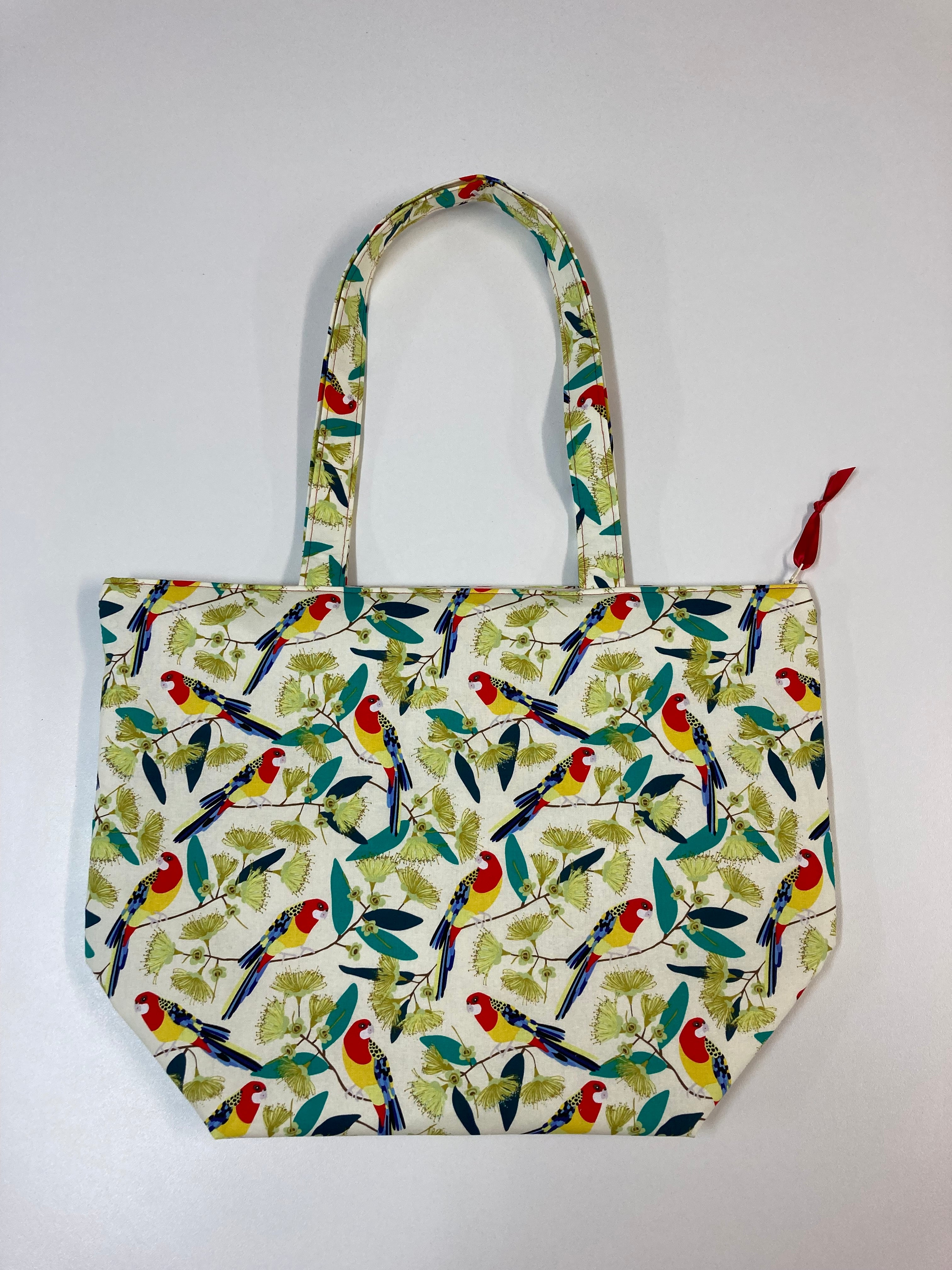 Large Tote Bag with Zip - Rosella