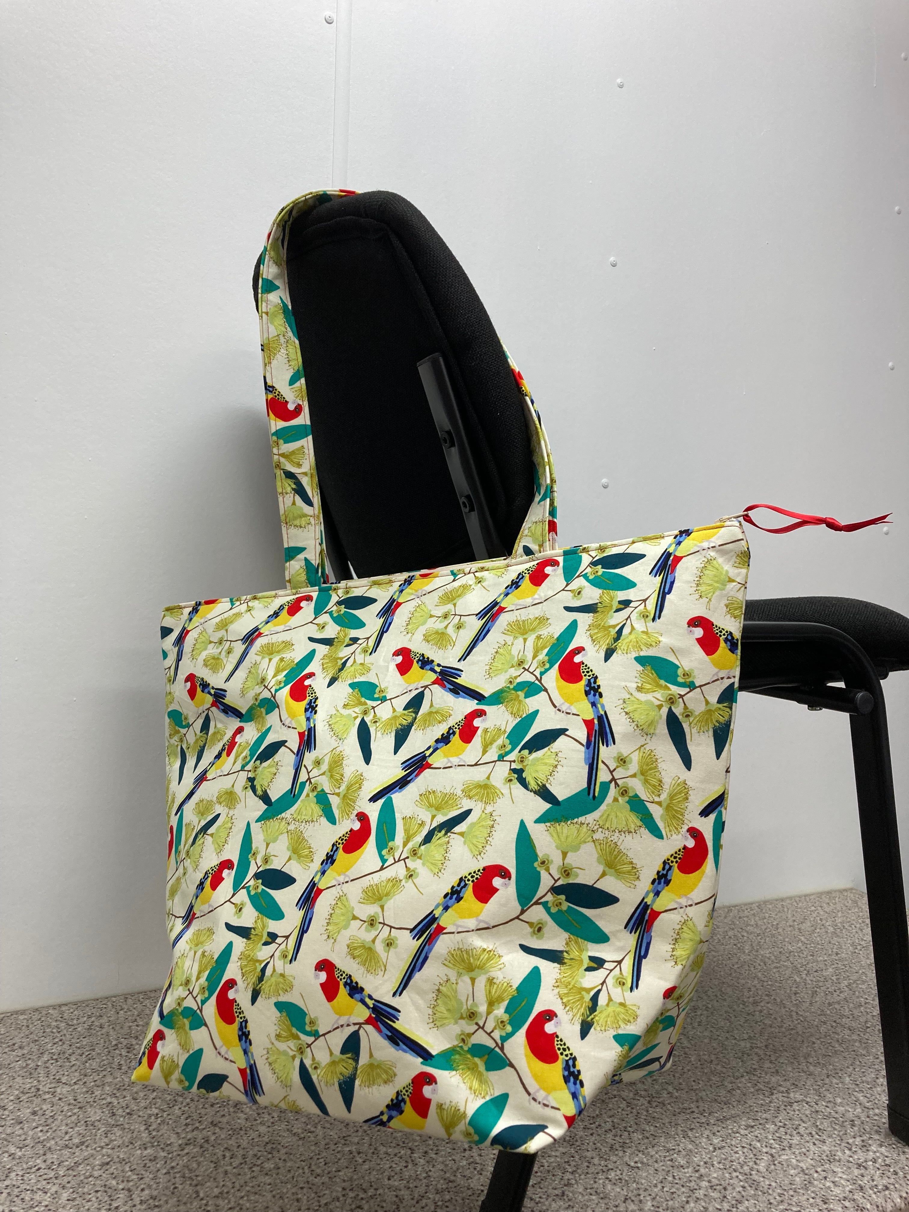 Large Tote Bag with Zip - Rosella