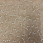 Large Tote Bag with Zip - Bees on Taupe