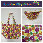 Large Tote Bag with Zip - Citrus