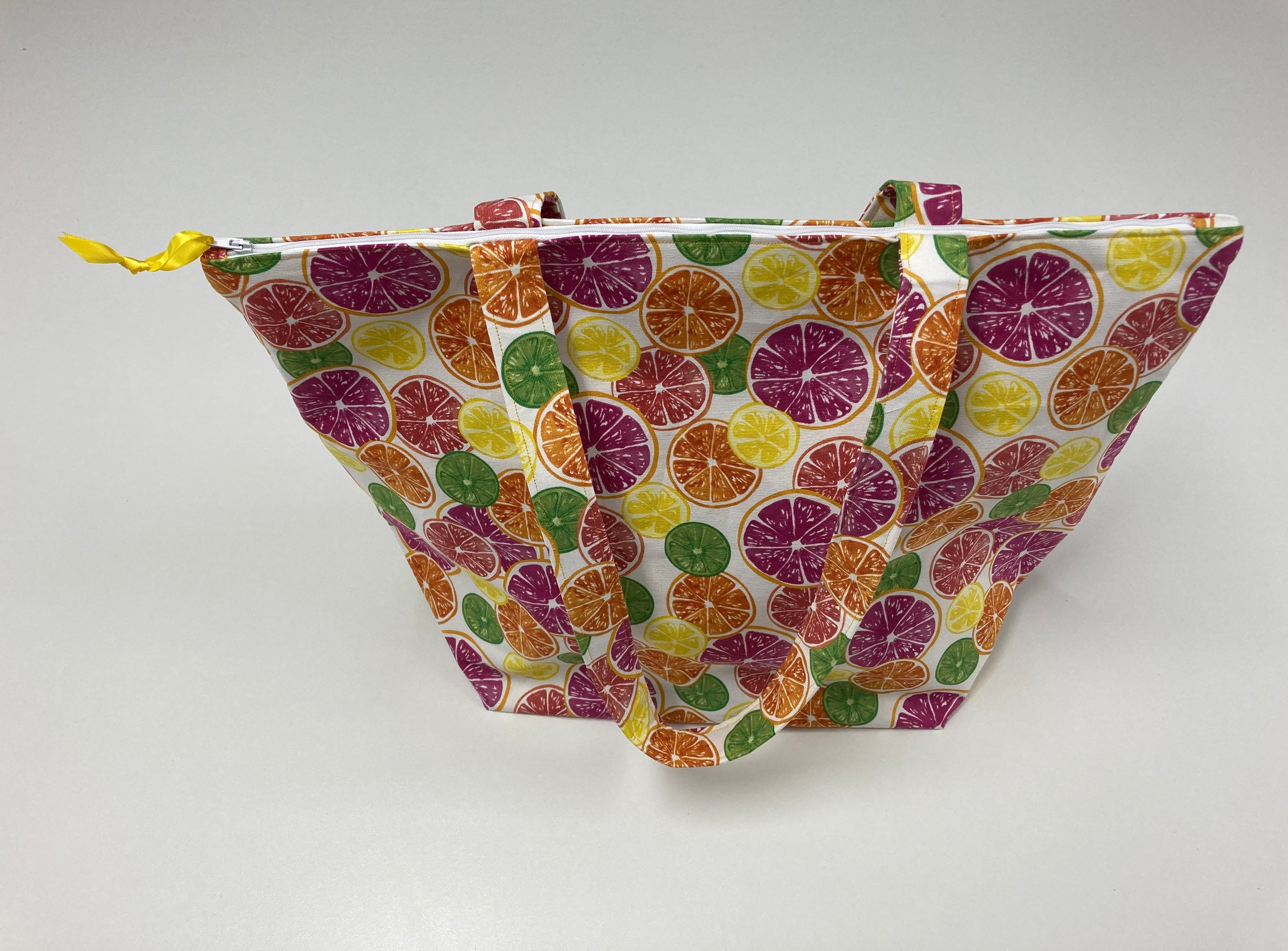 Large Tote Bag with Zip - Citrus