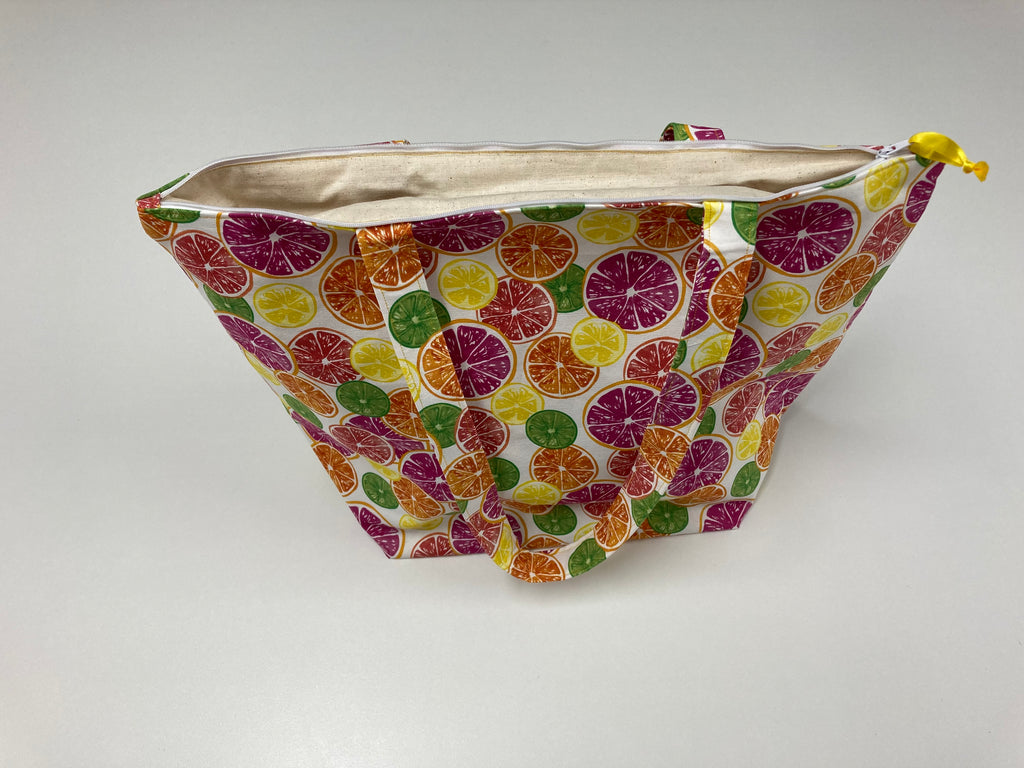 Large Tote Bag with Zip - Citrus