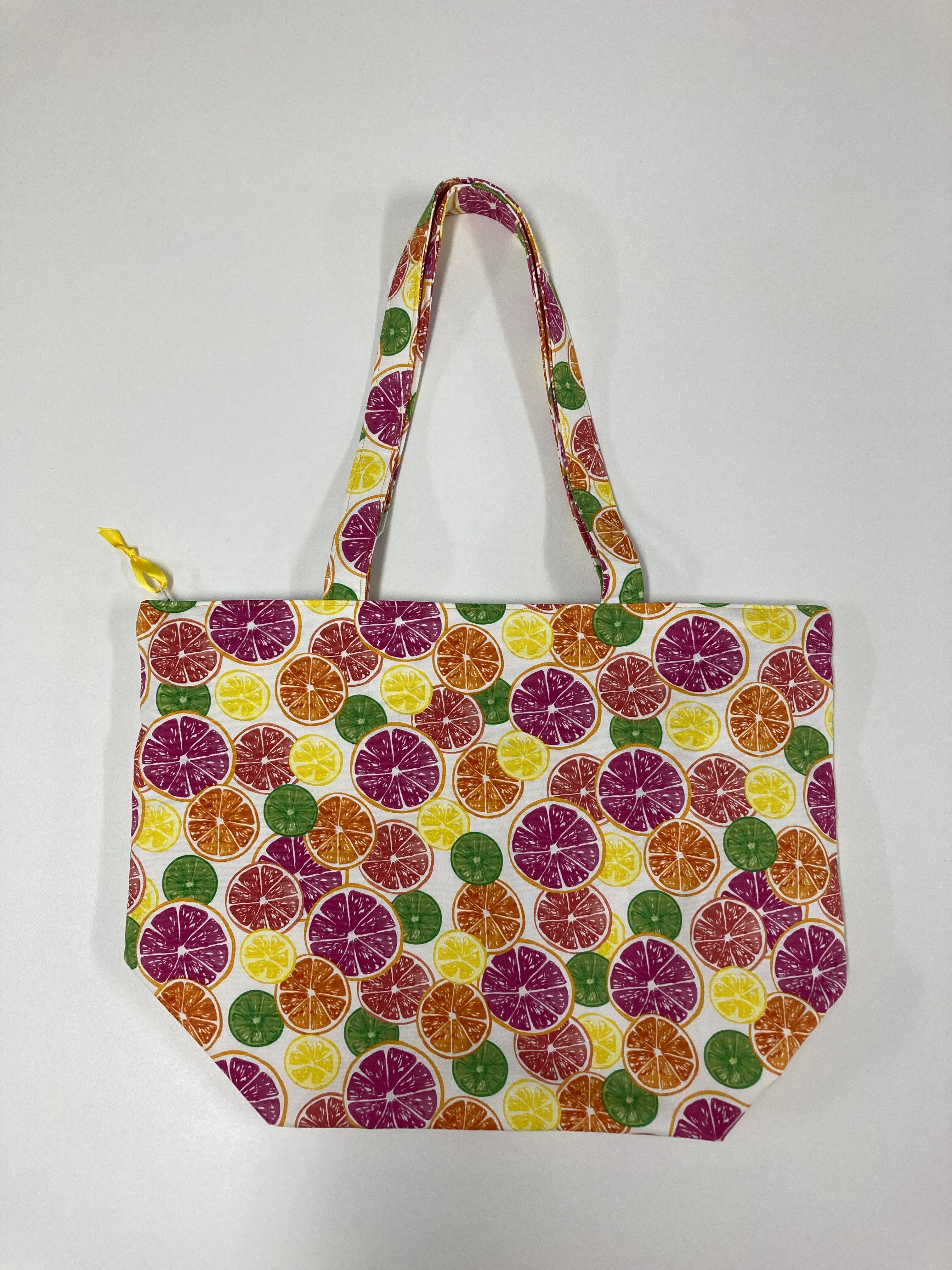 Large Tote Bag with Zip - Citrus