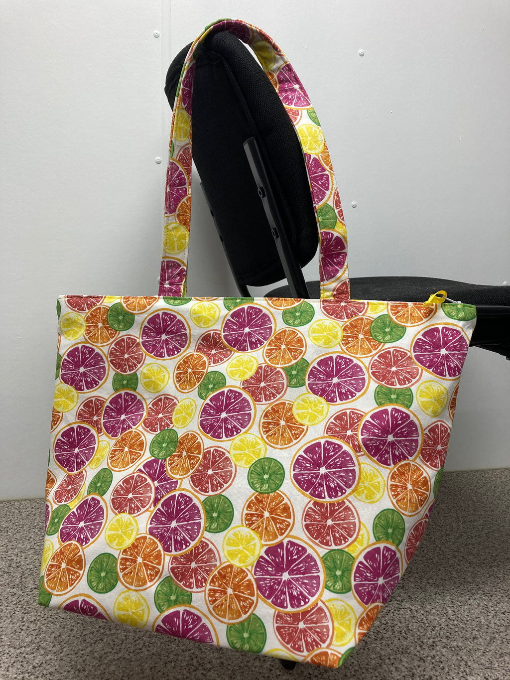 Large Tote Bag with Zip - Citrus