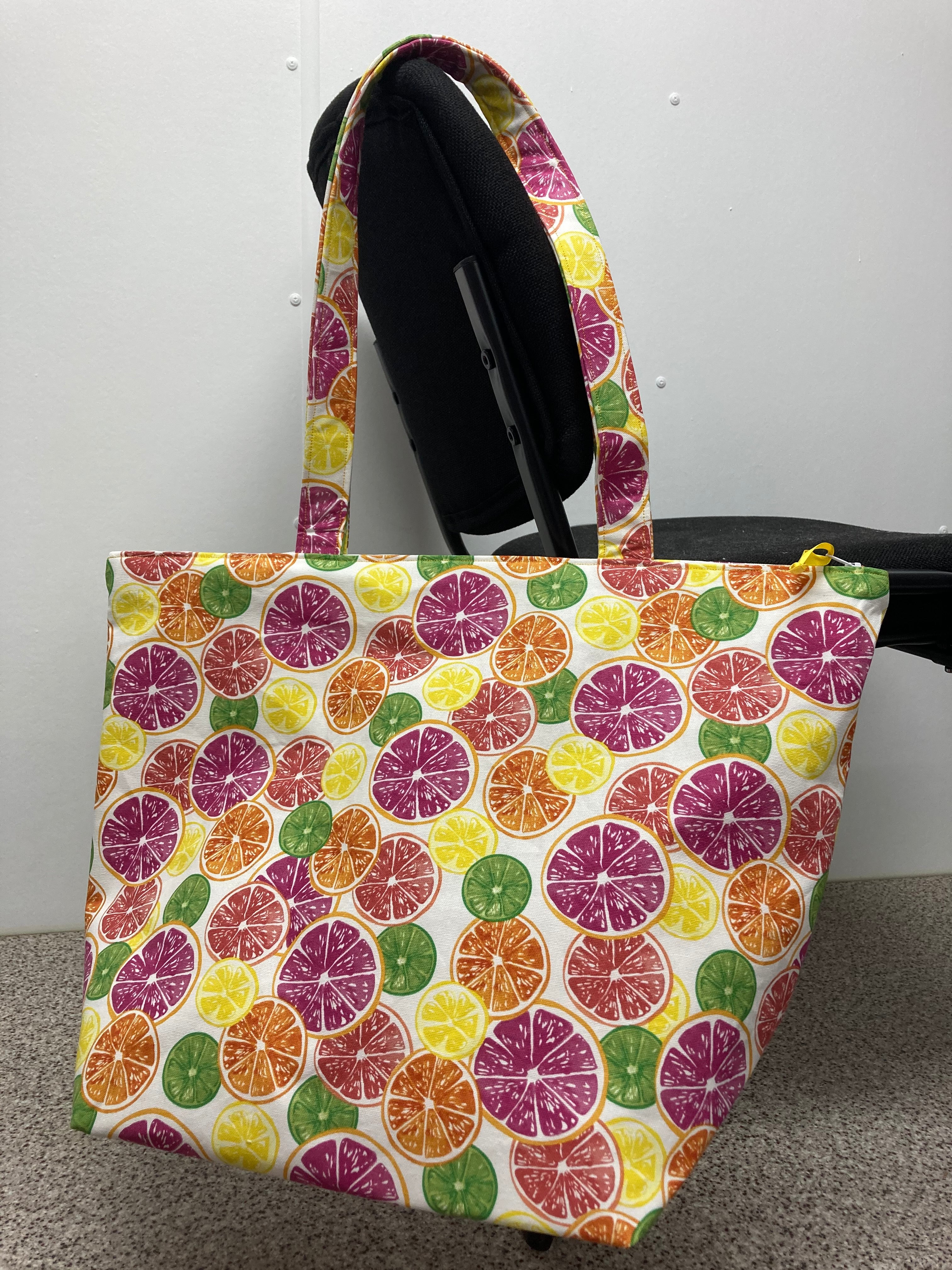 Large Tote Bag with Zip - Citrus