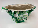 Large Tote Bag with Zip - Tropical Leaves on White