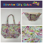 Large Tote Bag with Zip - Rainbow Ferns