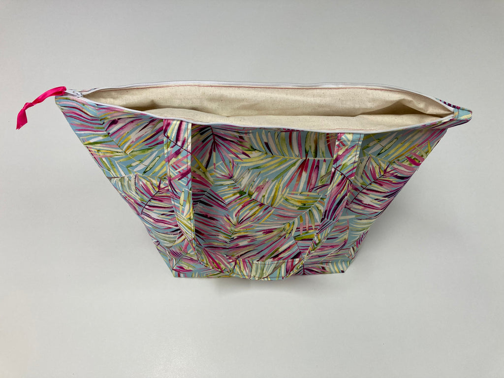 Large Tote Bag with Zip - Rainbow Ferns