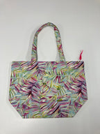 Large Tote Bag with Zip - Rainbow Ferns
