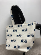 Large Tote Bag with Zip - Cameras