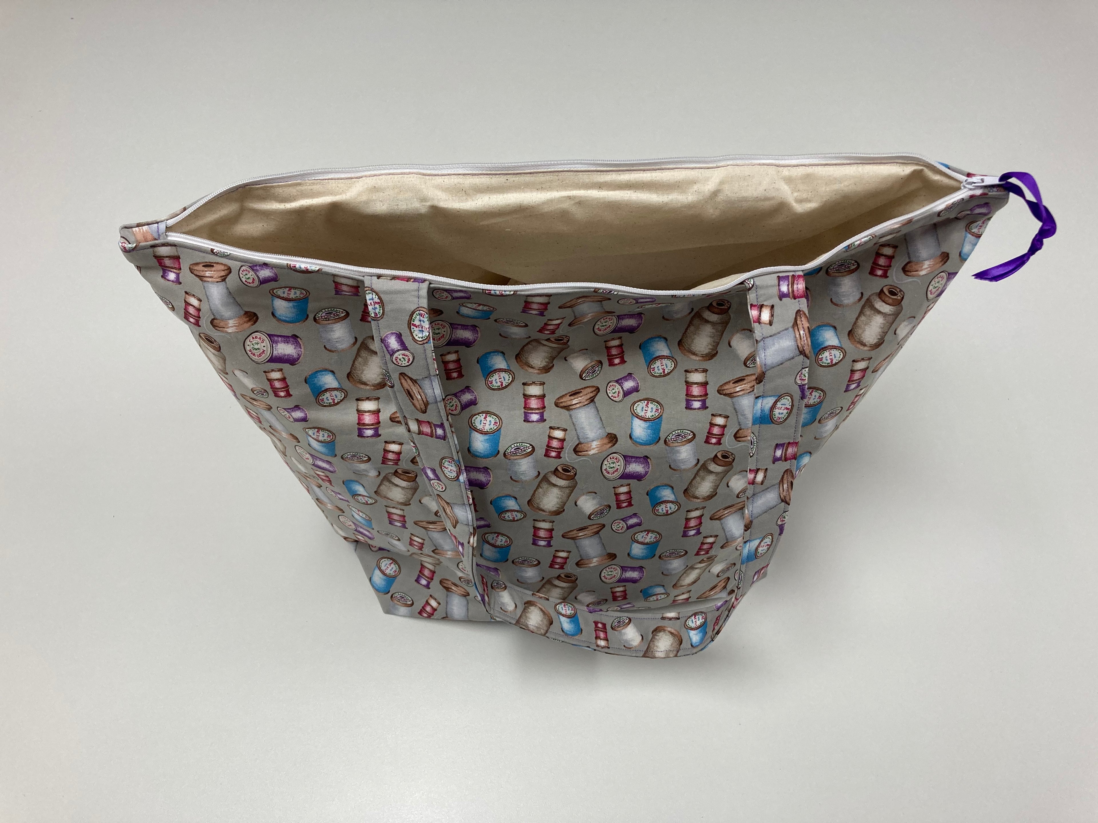Large Tote Bag with Zip - Sew Vintage