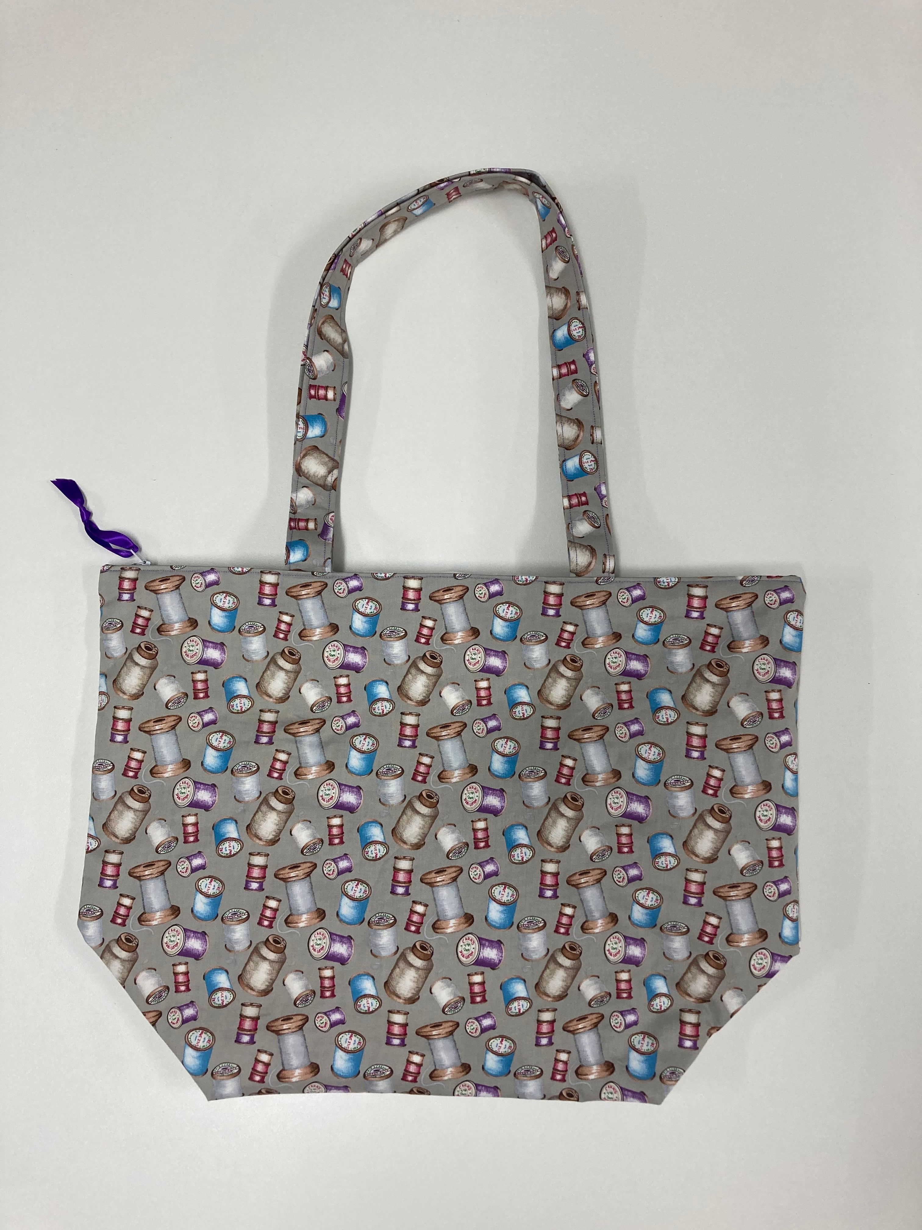 Large Tote Bag with Zip - Sew Vintage