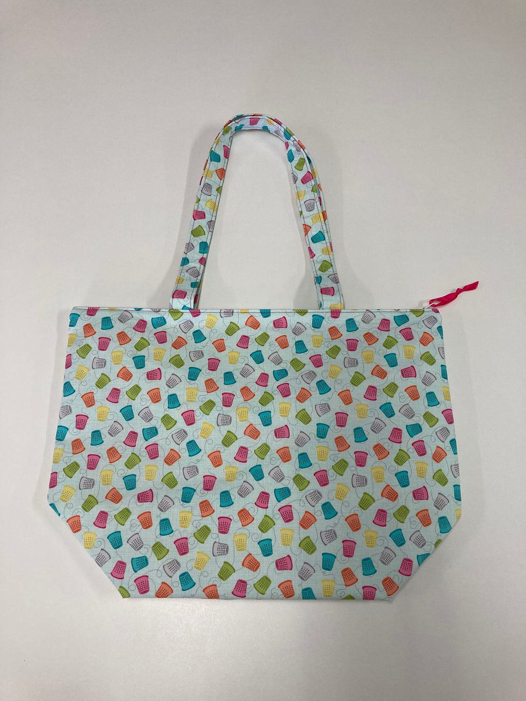 Large Tote Bag with Zip - Thimbles