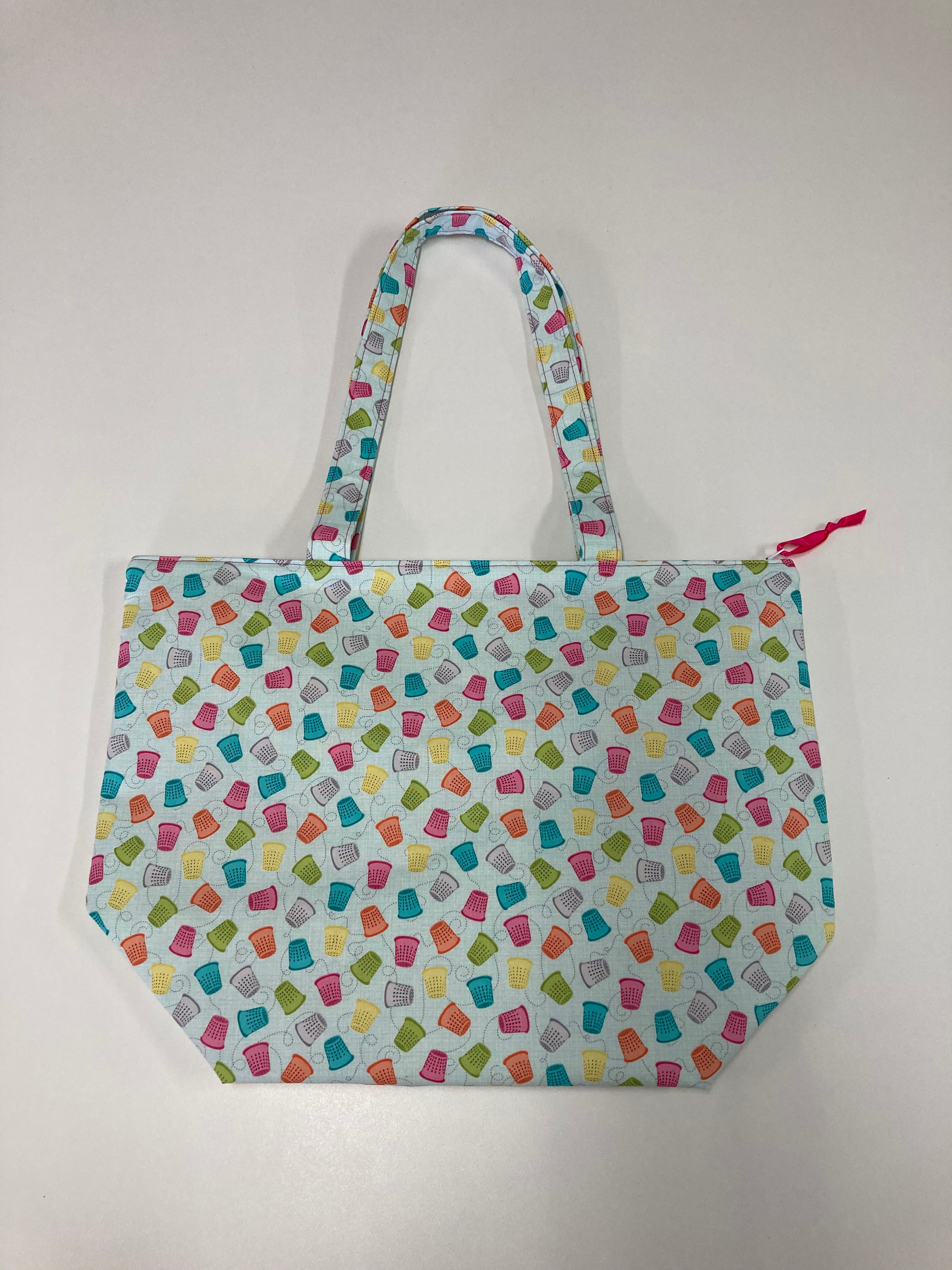 Large Tote Bag with Zip - Thimbles