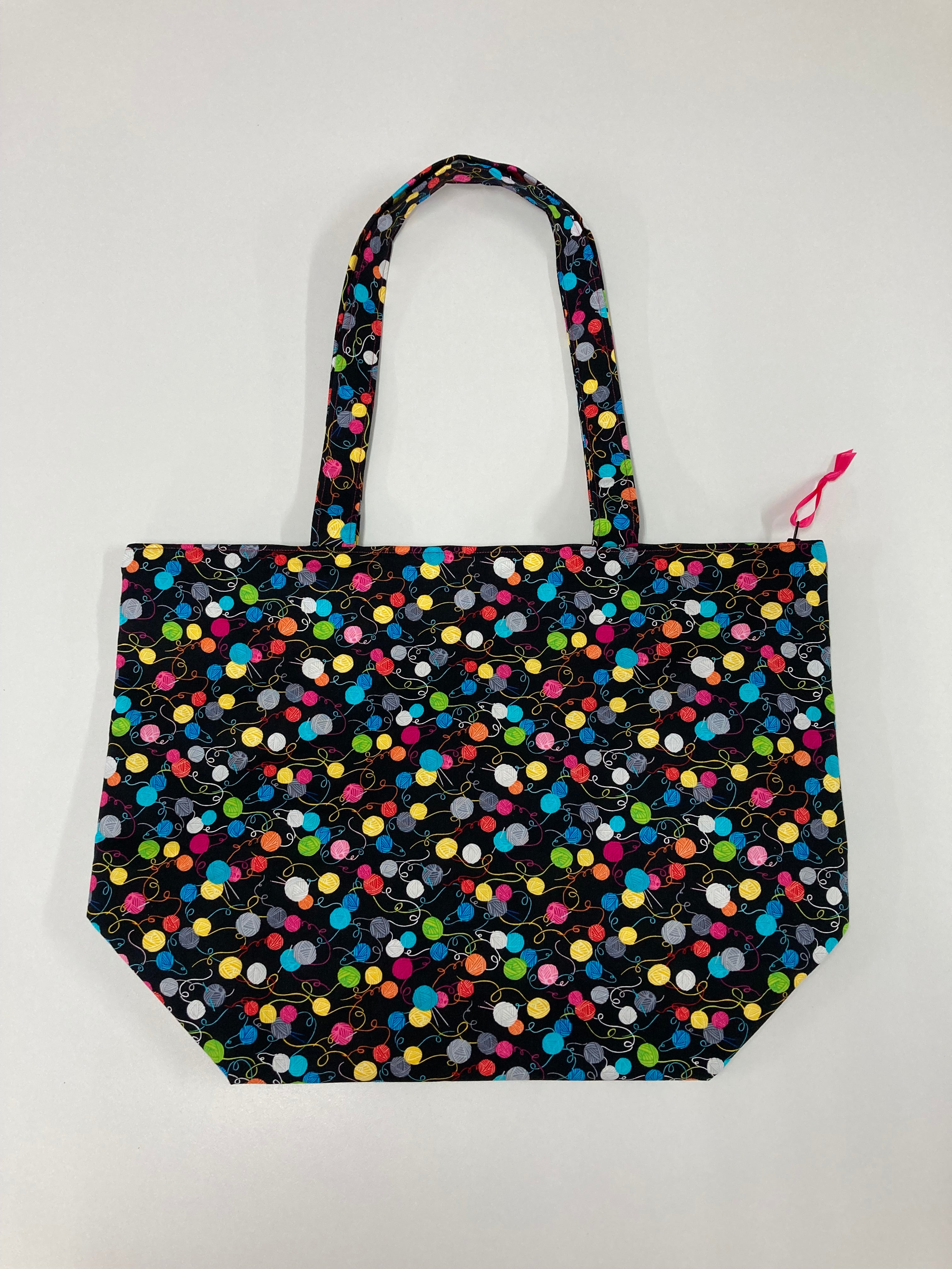 Large Tote Bag with Zip - Little Yarn Balls