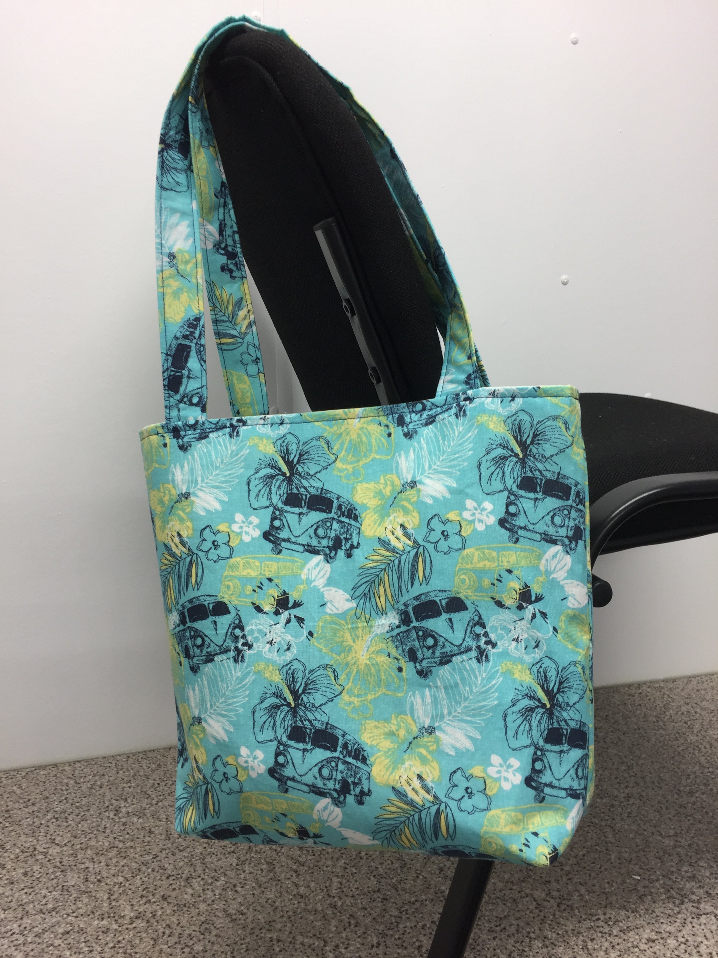 Medium Tote Bag - Hibiscus Combi Blue