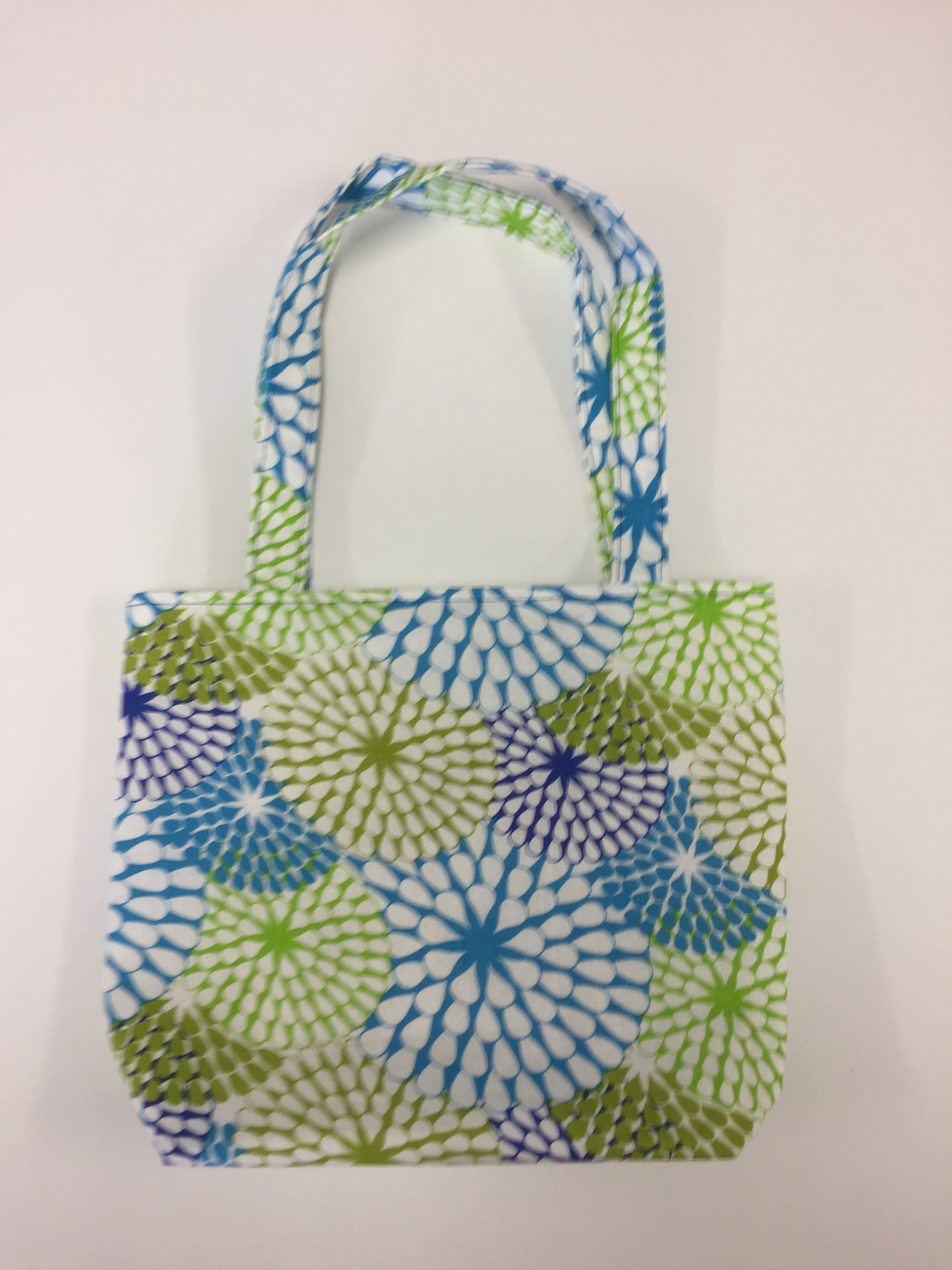 Medium Tote Bag - Blue Green Pattern