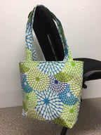 Medium Tote Bag - Blue Green Pattern
