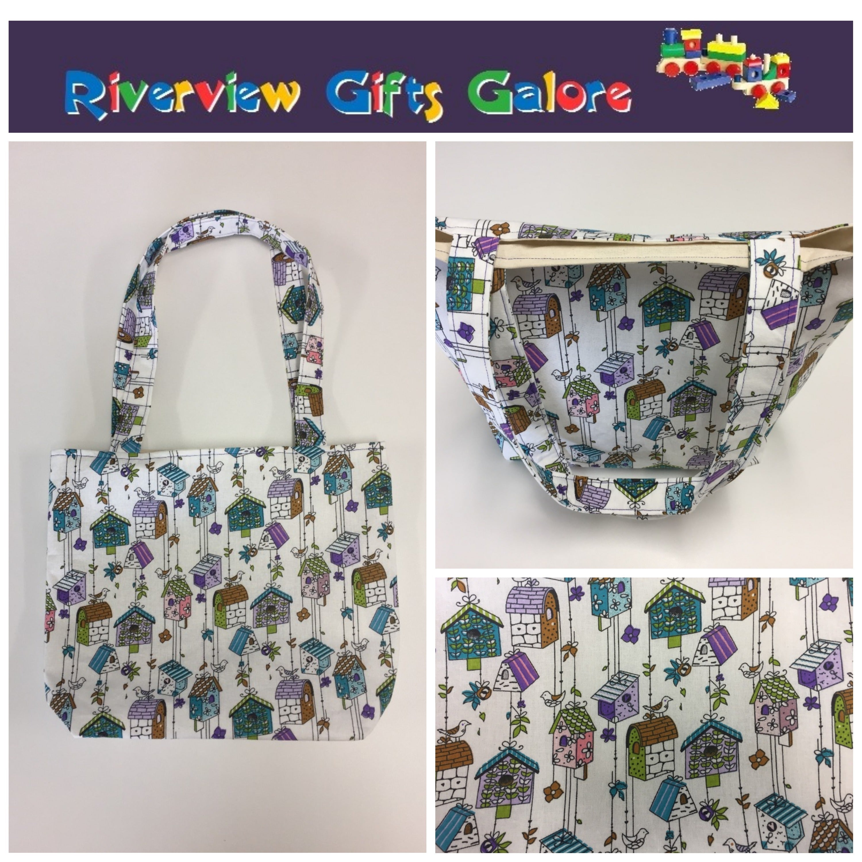 Medium Tote Bag - Bird Houses