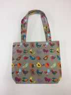 Medium Tote Bag - Birds Taupe