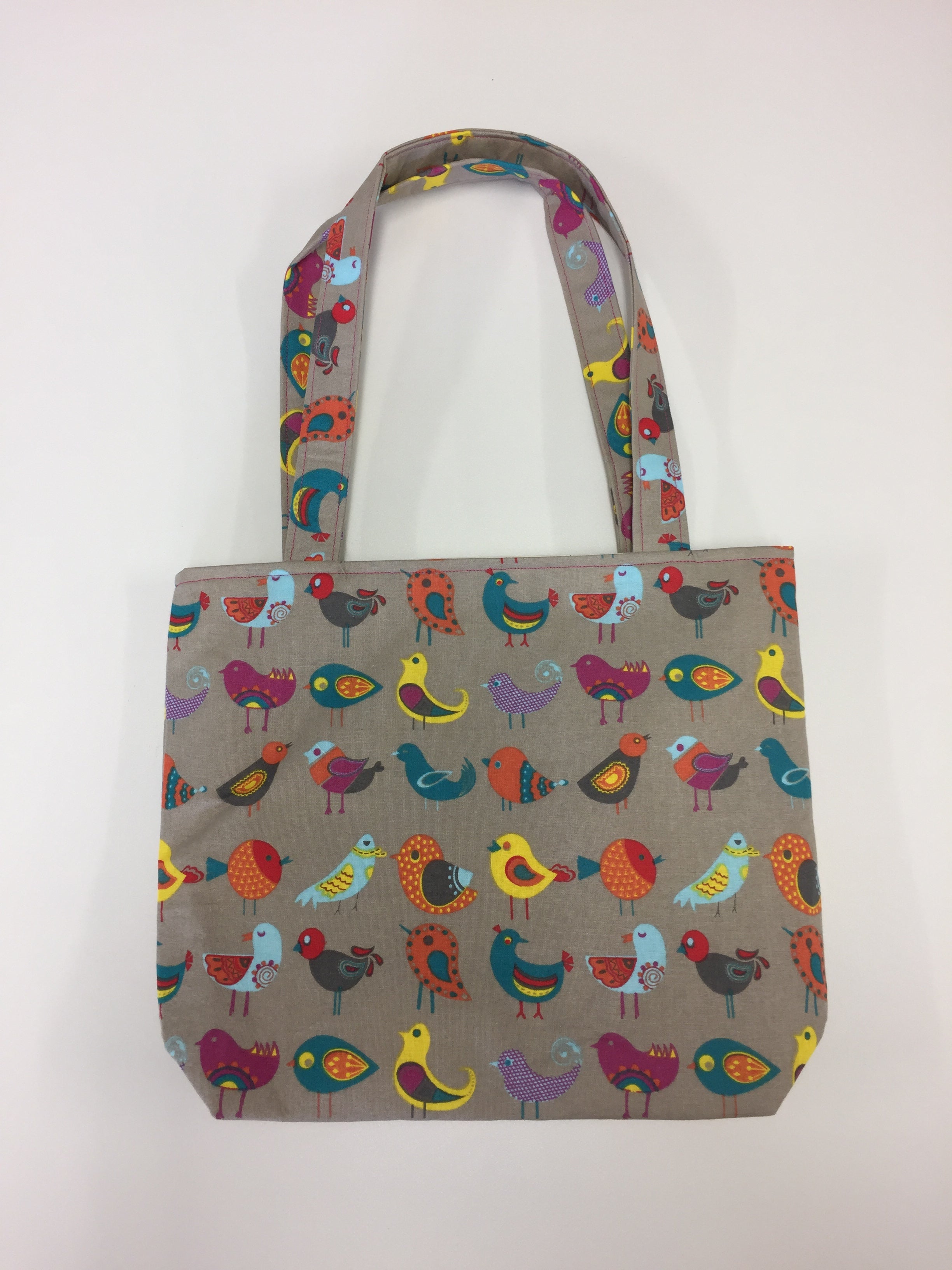 Medium Tote Bag - Birds Taupe