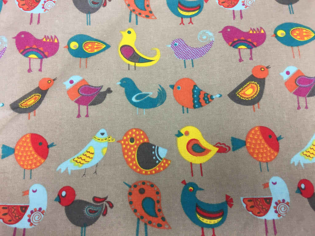 Medium Tote Bag - Birds Taupe