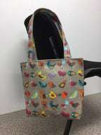 Medium Tote Bag - Birds Taupe