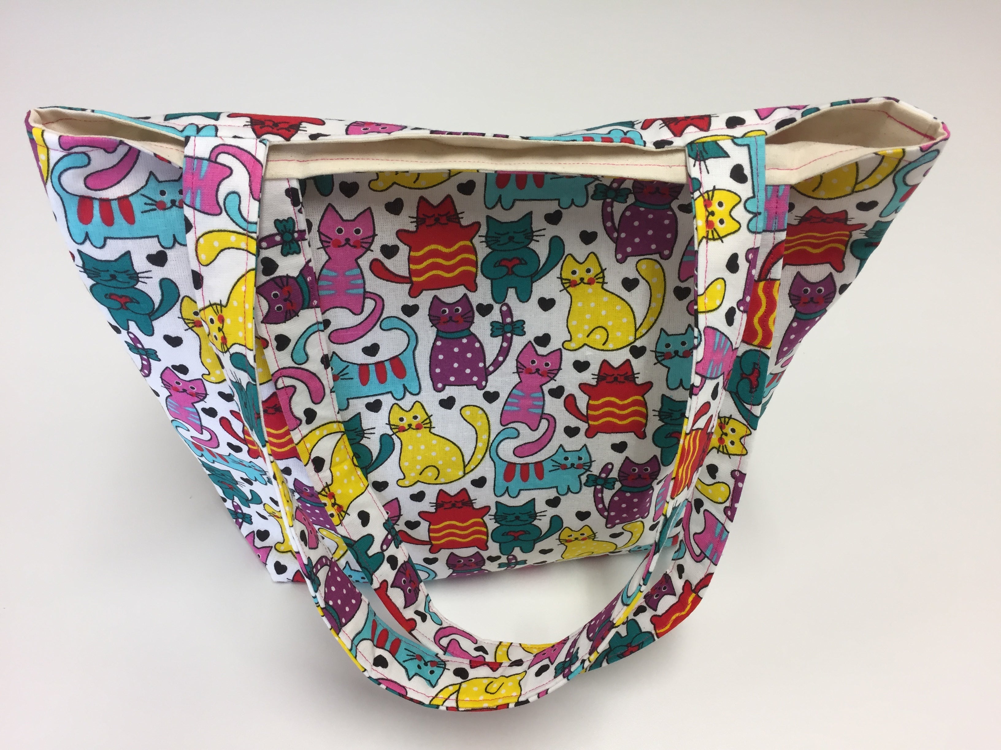 Medium Tote Bag - Multi Coloured Cats