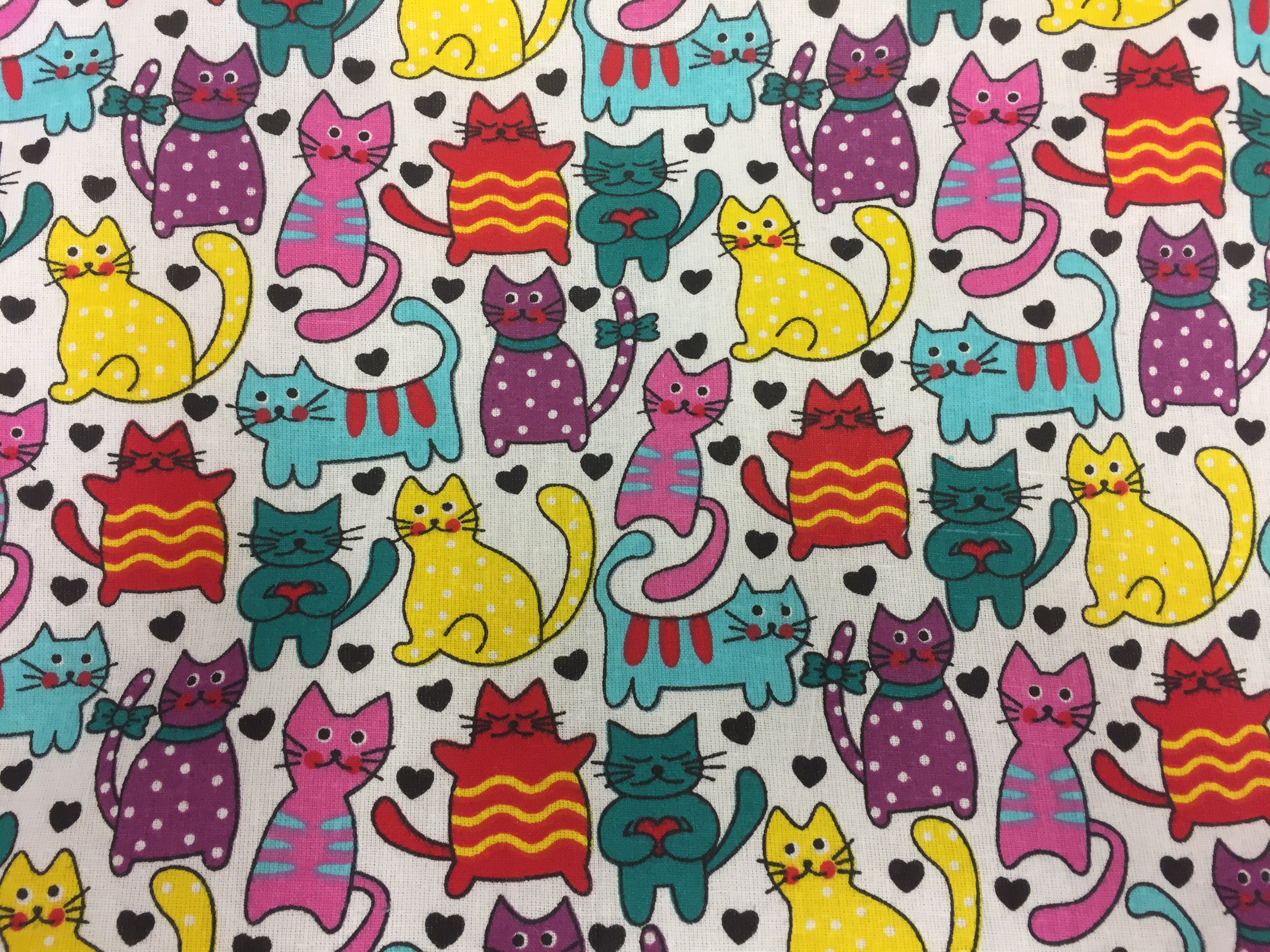 Medium Tote Bag - Multi Coloured Cats