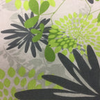 Medium Tote Bag - Lime Grey Flowers