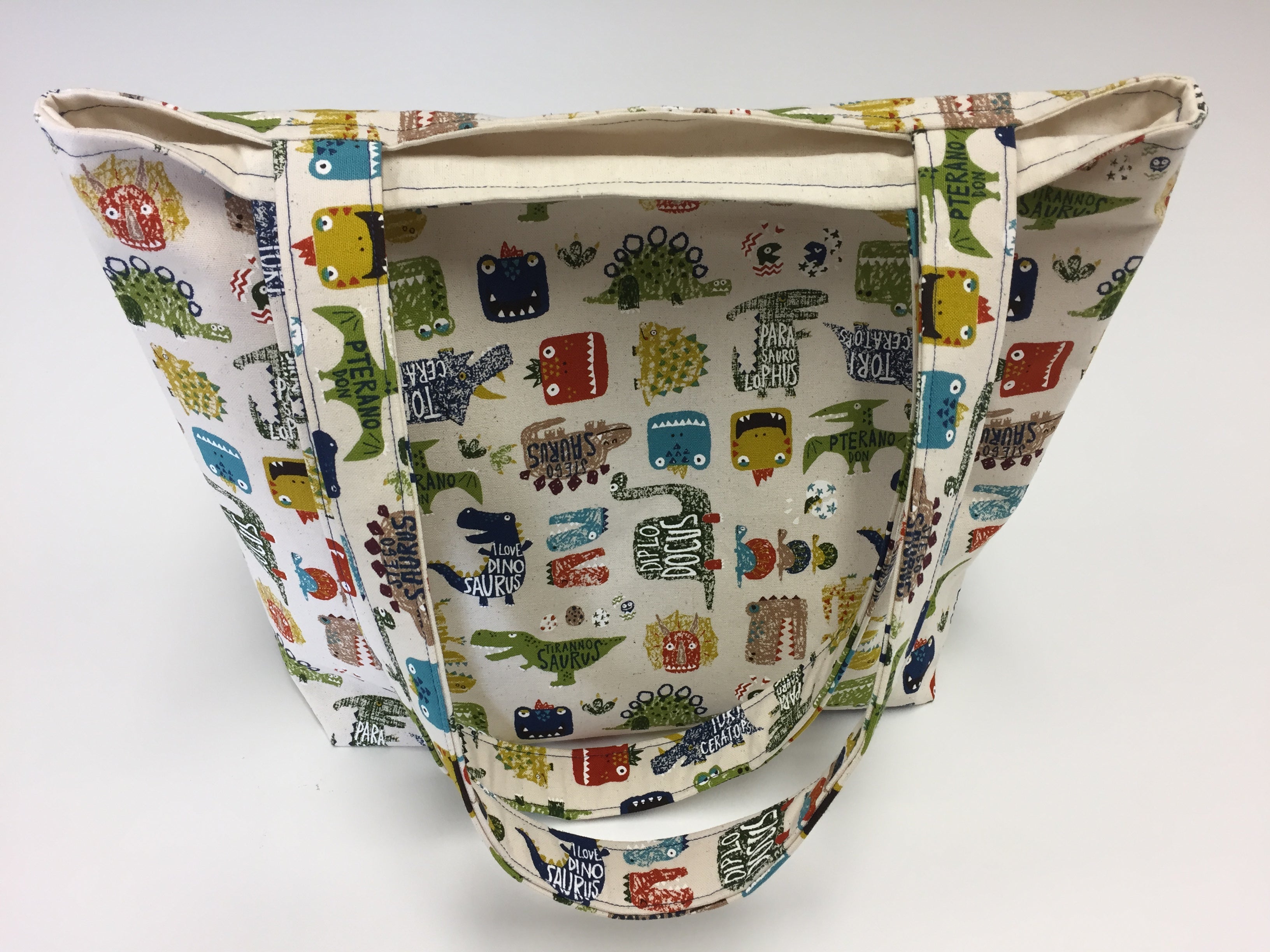 Medium Tote Bag - Dinosaur Cream