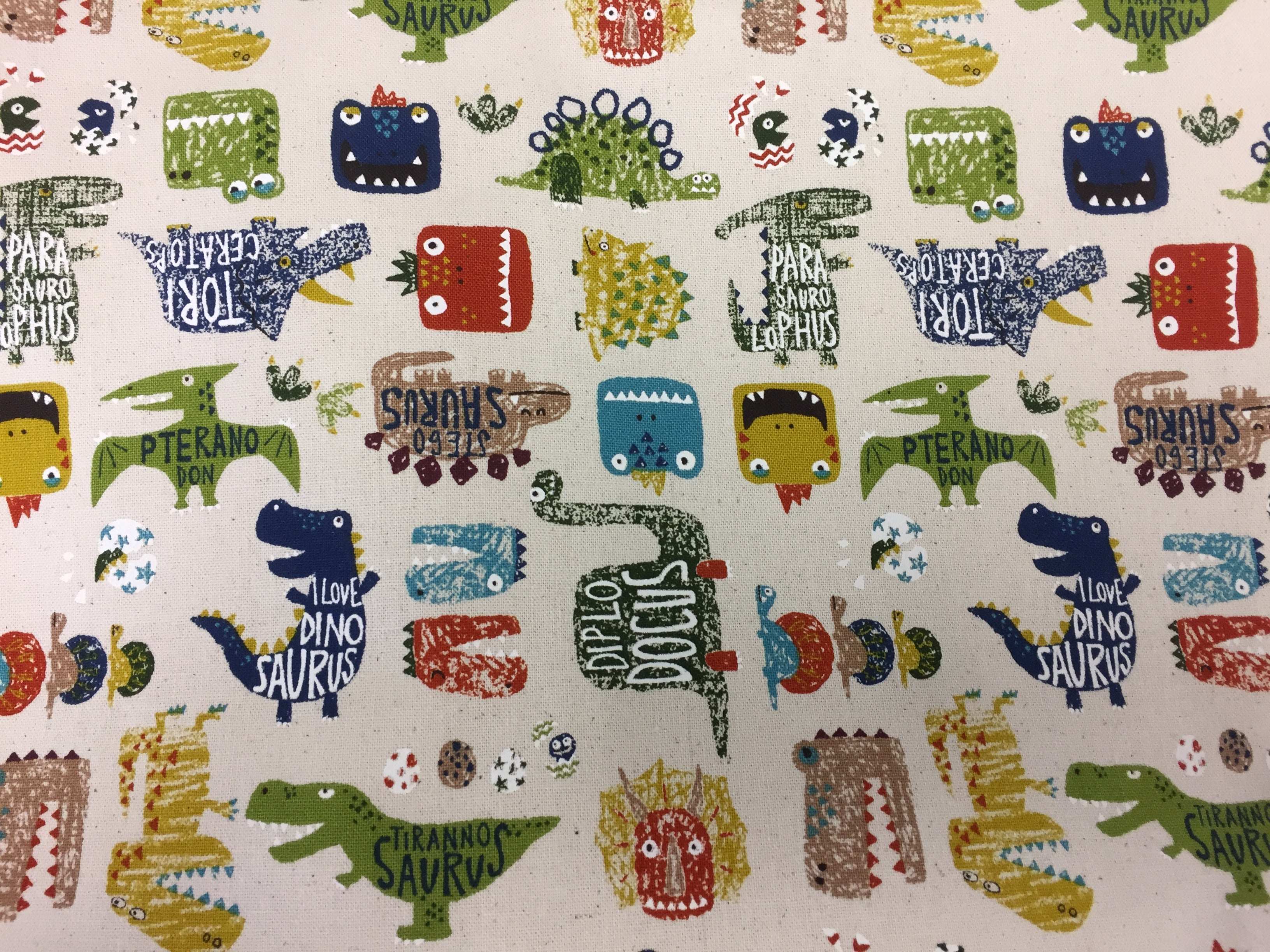 Medium Tote Bag - Dinosaur Cream