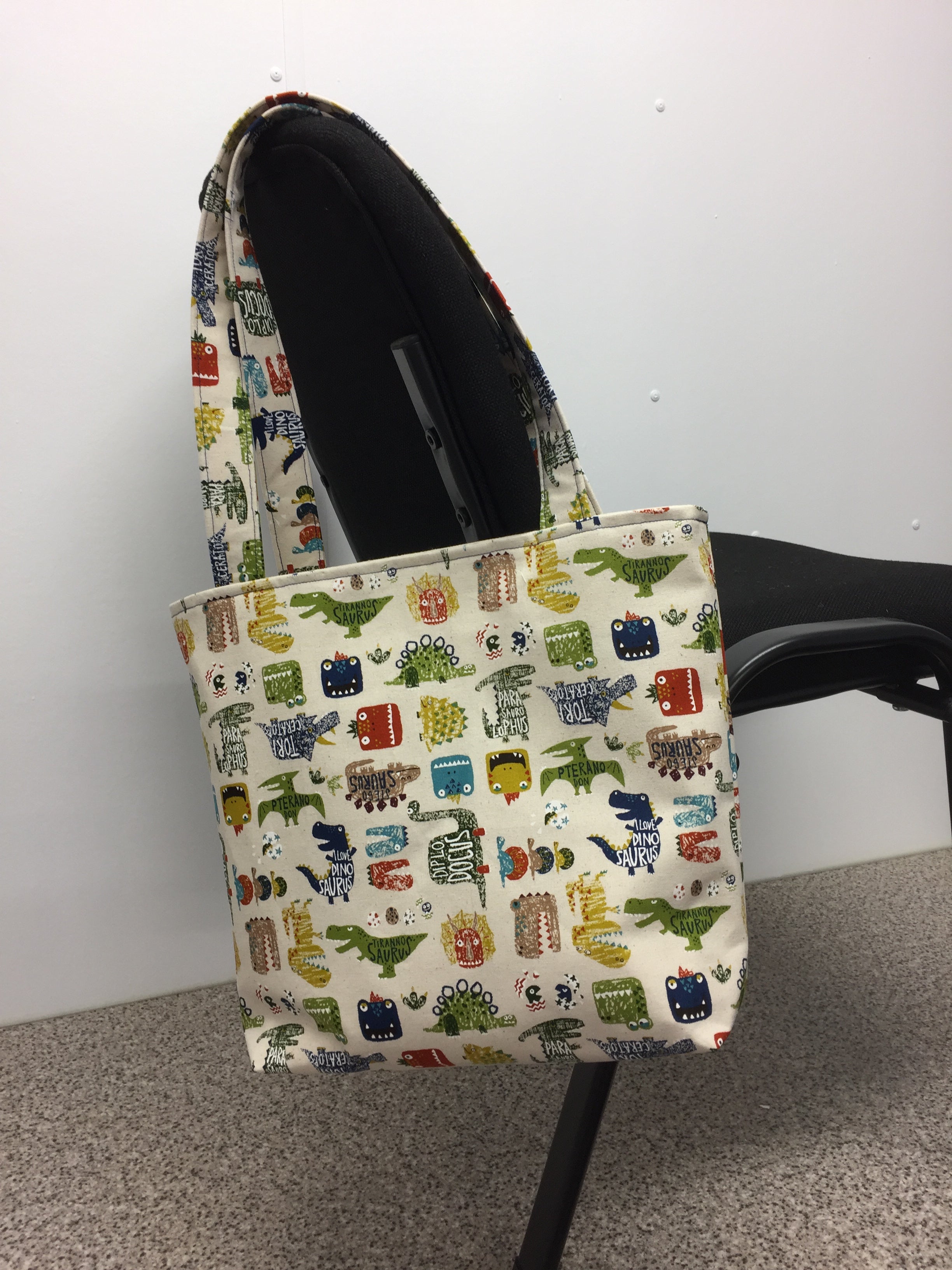 Medium Tote Bag - Dinosaur Cream