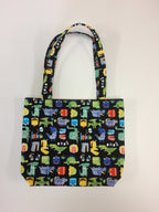 Medium Tote Bag - Dinosaur Black