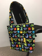 Medium Tote Bag - Dinosaur Black