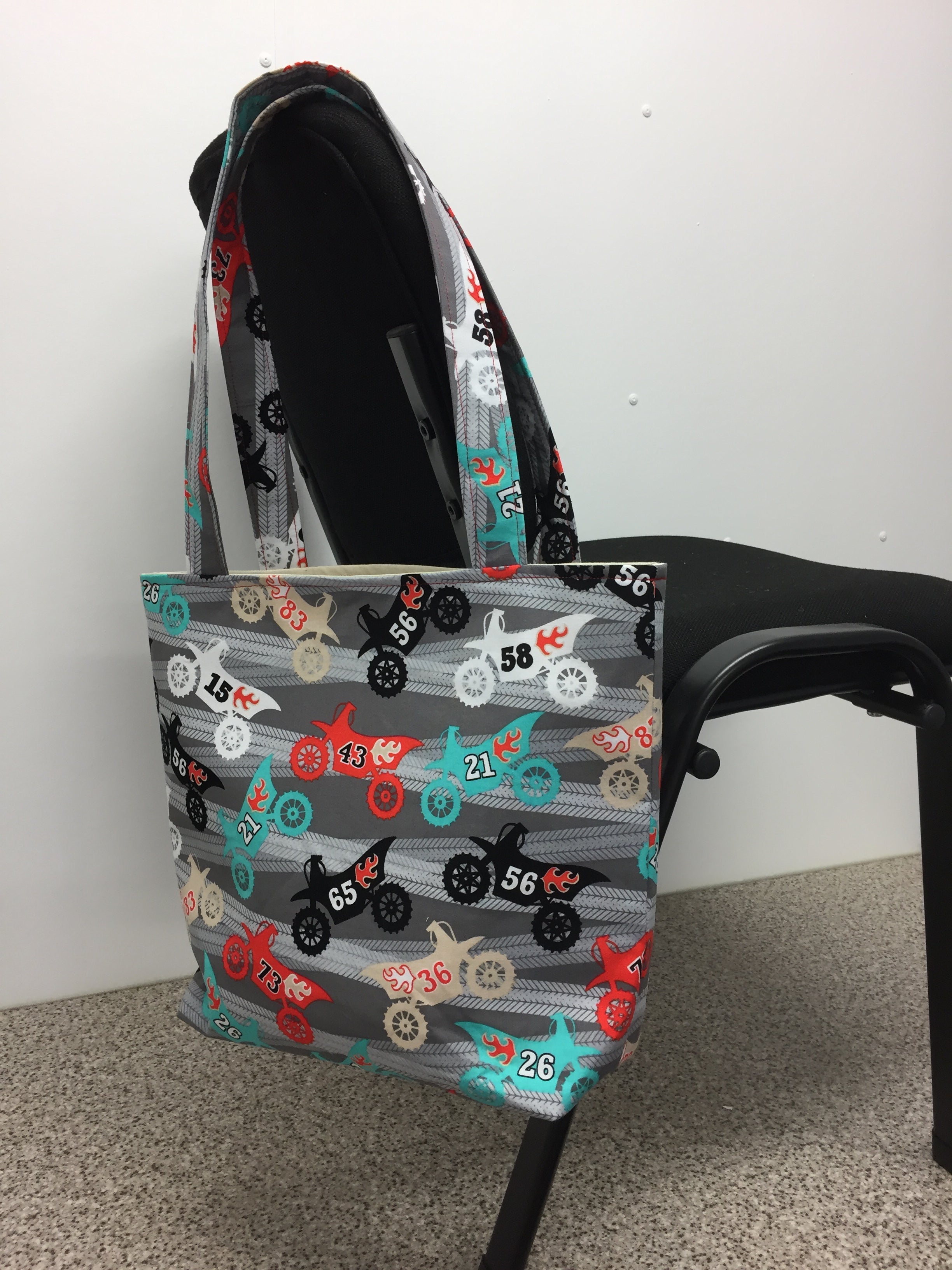 Medium Tote Bag - Motorbikes