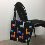 Medium Tote Bag - Llamas Black