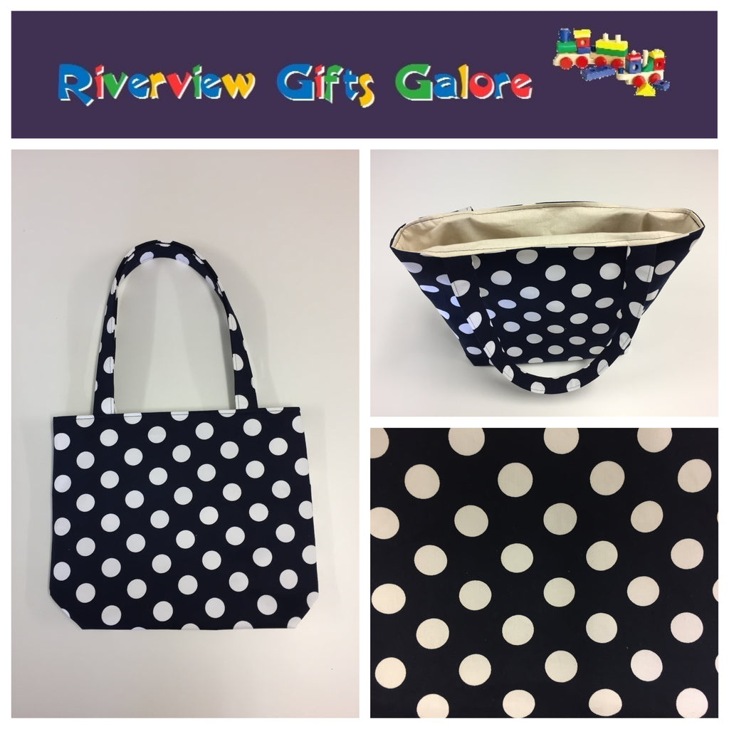 Medium Tote Bag - Navy Spot