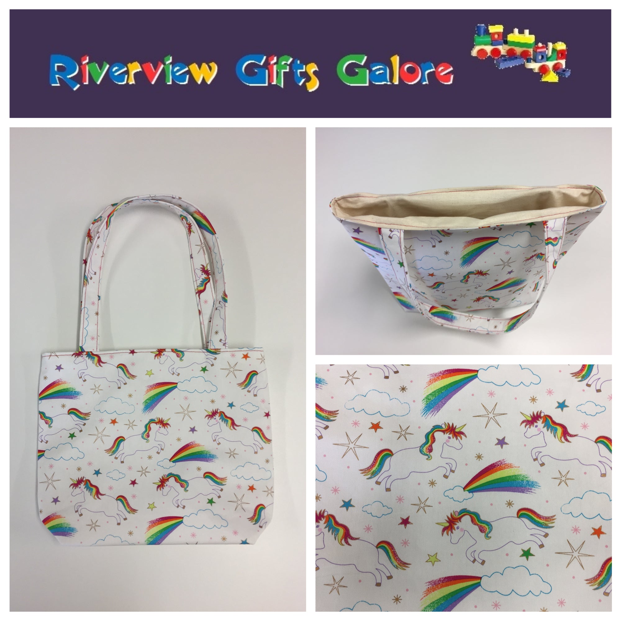 Medium Tote Bag - Unicorns & Rainbows
