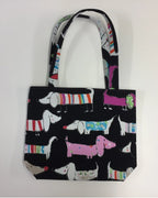 Medium Tote Bag - Dogs Black