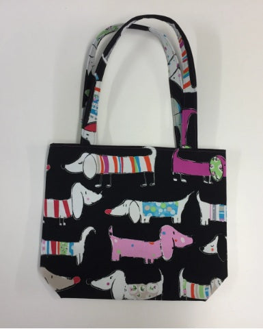 Medium Tote Bag - Dogs Black