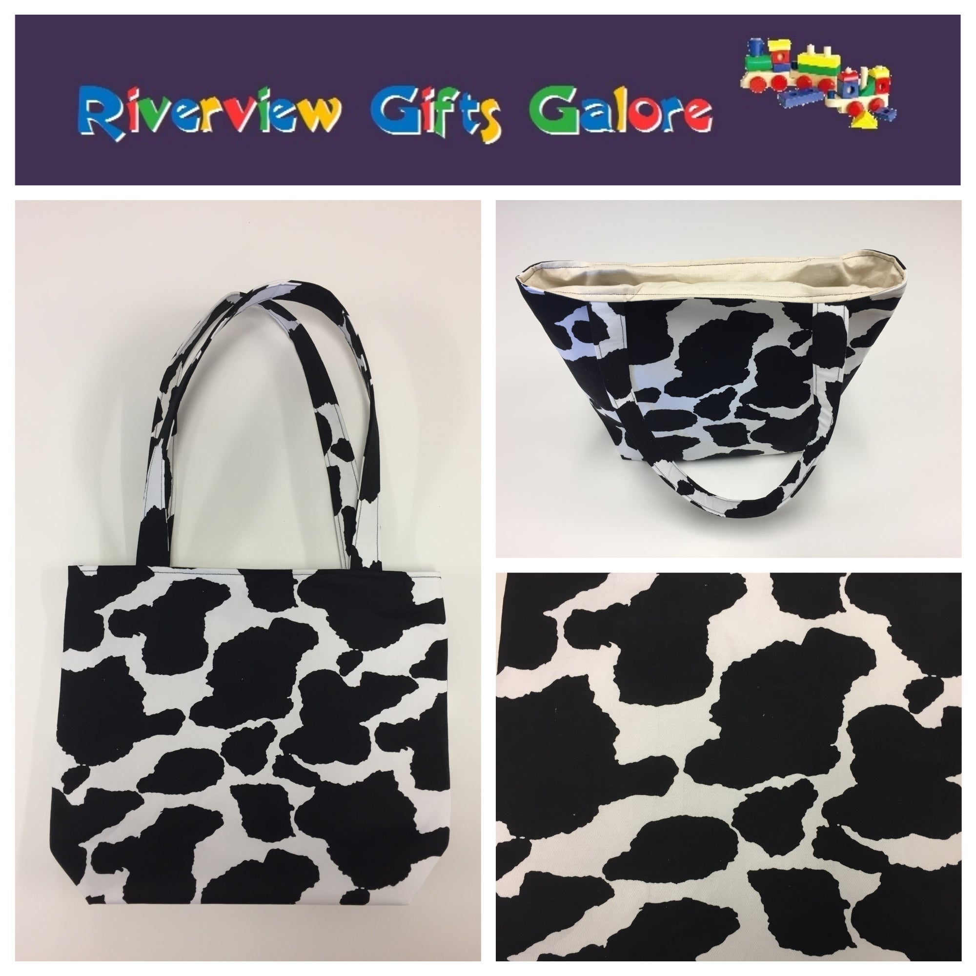 Medium Tote Bag - Cow Print
