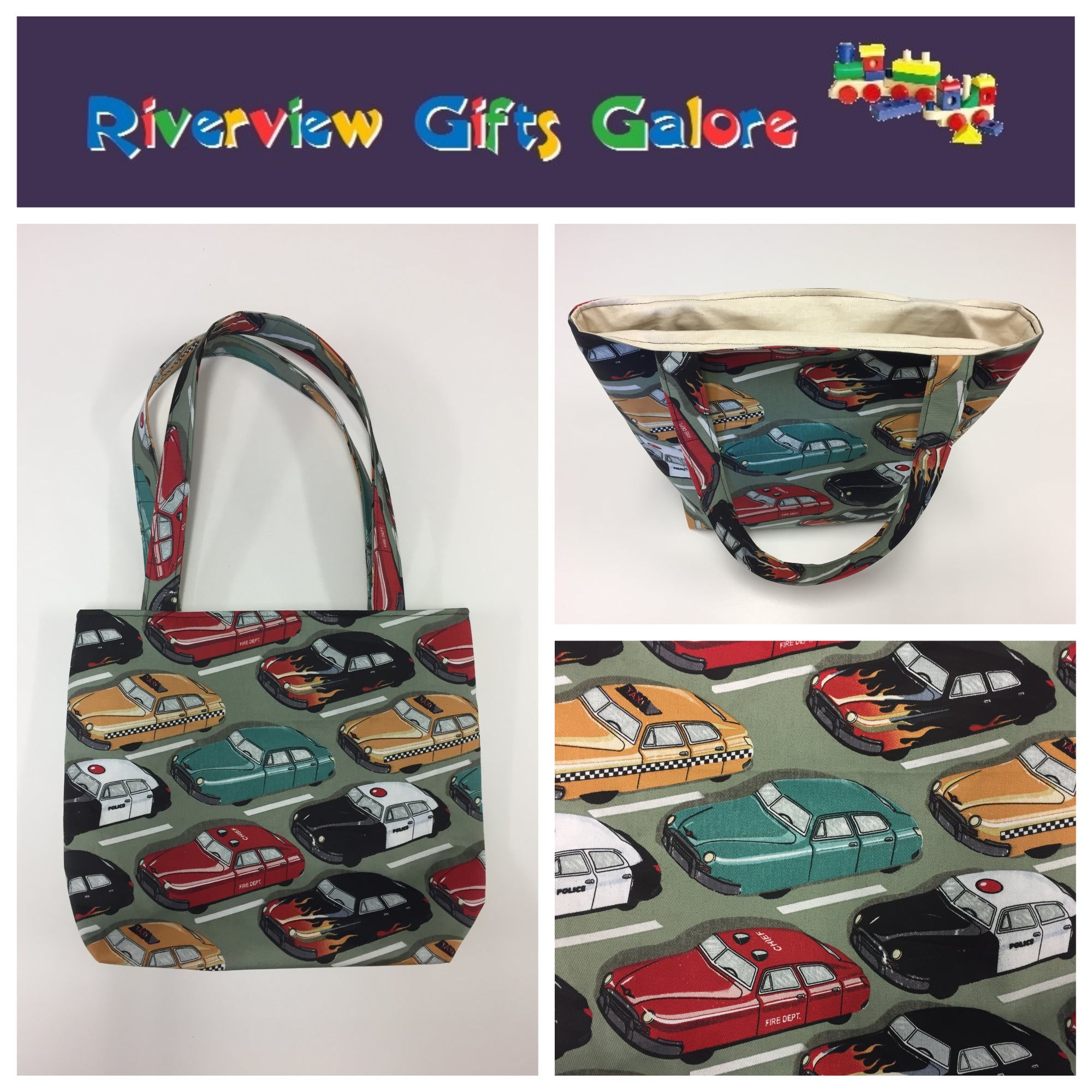 Medium Tote Bag - Vintage Cars
