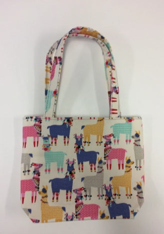 Medium Tote Bag - Llamas Cream