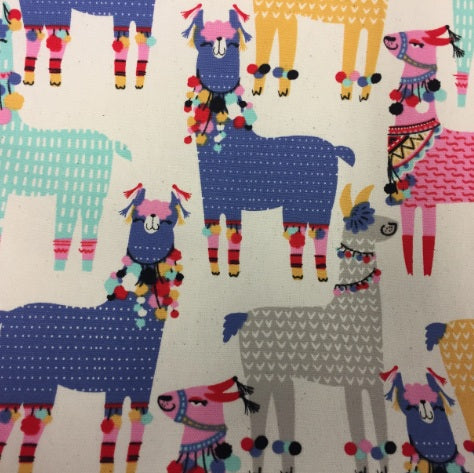 Medium Tote Bag - Llamas Cream