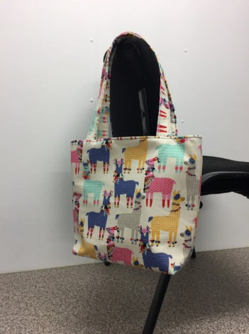 Medium Tote Bag - Llamas Cream