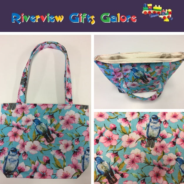 Medium Tote Bag - Blue Birds